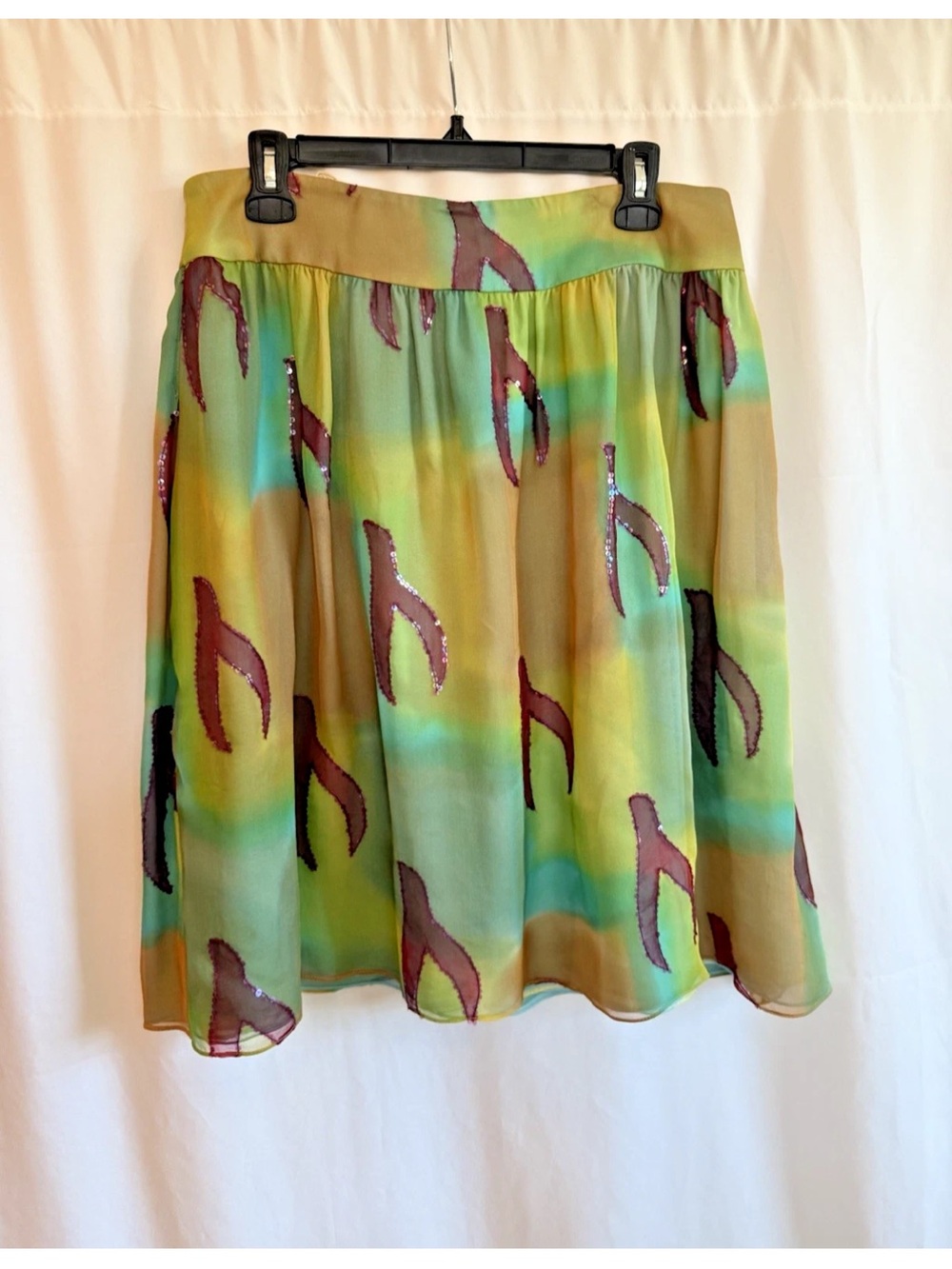 Peggy Jennings Watercolor Silk Skirt - Size Medium